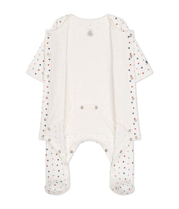 PETIT BATEAU Bodyjama bianco stampa cuoricini