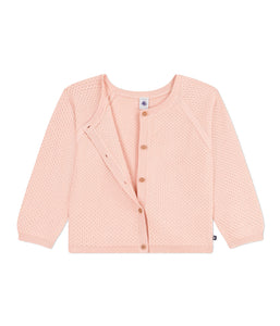 PETIT BATEAU cardigan in cotone rosa bambina