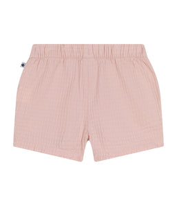 PETIT BATEAU Shorts in tessuto operato rosa bebè