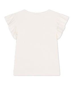 PETIT BATEAU T-shirt bambina in cotone bianco