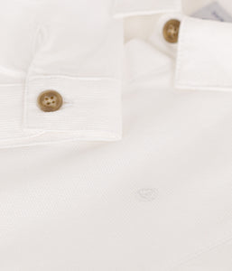 PETIT BATEAU Camicia bebè in piquet di cotone bianco
