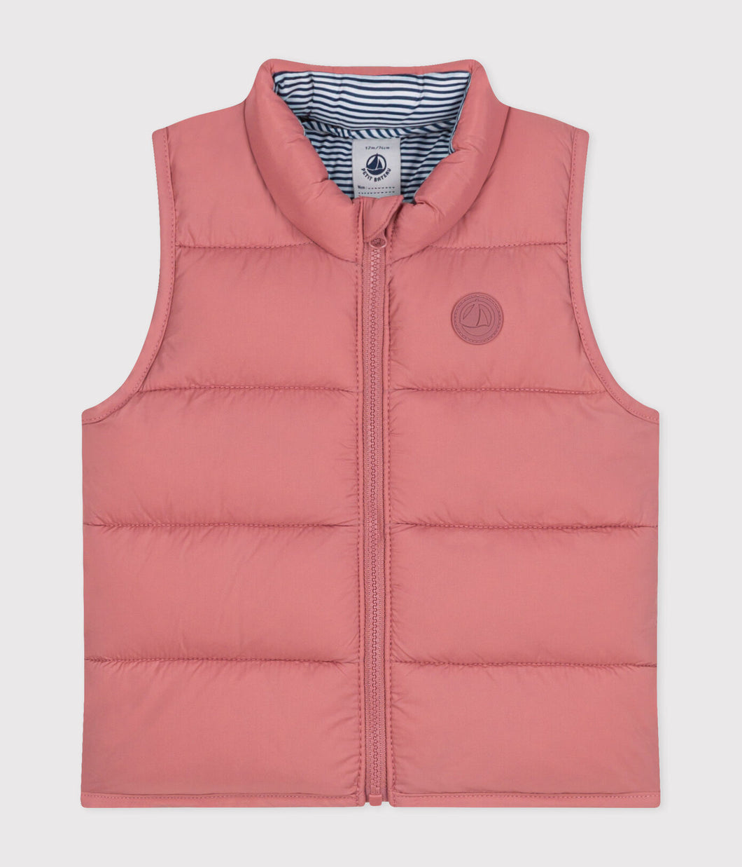 PETIT BATEAU piumino senza maniche trapuntato rosa bebè