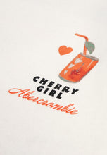 Carica l'immagine nel visualizzatore di Gallery, ABERCROMBIE T-Shirt Bianca Cherry Girl con Stampa Grafica