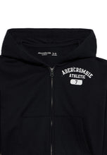 Carica l'immagine nel visualizzatore di Gallery, ABERCROMBIE Felpa con Zip e Cappuccio Nera Athletic
