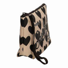 Load image into Gallery viewer, MC2 SAINT BARTH Pochette Aline Beige Stampa Cuori Neri 21x15,5x7cm
