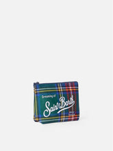 Carica l'immagine nel visualizzatore di Gallery, MC2 SAINT BARTH Borsa Pochette Aline Tartan Verde Dimensioni: 21x15,5x7cm