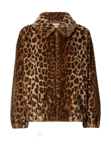 Mc2 Saint Barth Giubbotto Ecopelliccia Aveline in Faux Fur con Stampa Leopardata