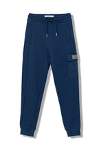 Carica l&#39;immagine nel visualizzatore di Gallery, Calvin Klein Jeans Pantalone della Tuta in Cotone Blu con Tasca Laterale