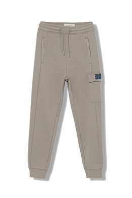 Calvin Klein Jeans Pantalone della Tuta in Cotone Grigio con Tasca Laterale