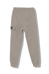 Calvin Klein Jeans Pantalone della Tuta in Cotone Grigio con Tasca Laterale