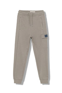 Calvin Klein Jeans Pantalone della Tuta in Cotone Grigio con Tasca Laterale