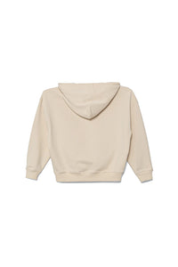 Calvin Klein Jeans Felpa Beige con Cappuccio e Stampa Logo Davanti