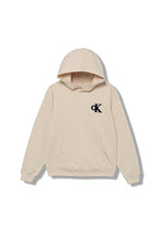 Carica l&#39;immagine nel visualizzatore di Gallery, Calvin Klein Jeans Felpa Beige con Cappuccio con Logo sul Petto