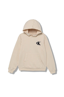 Calvin Klein Jeans Felpa Beige con Cappuccio con Logo sul Petto