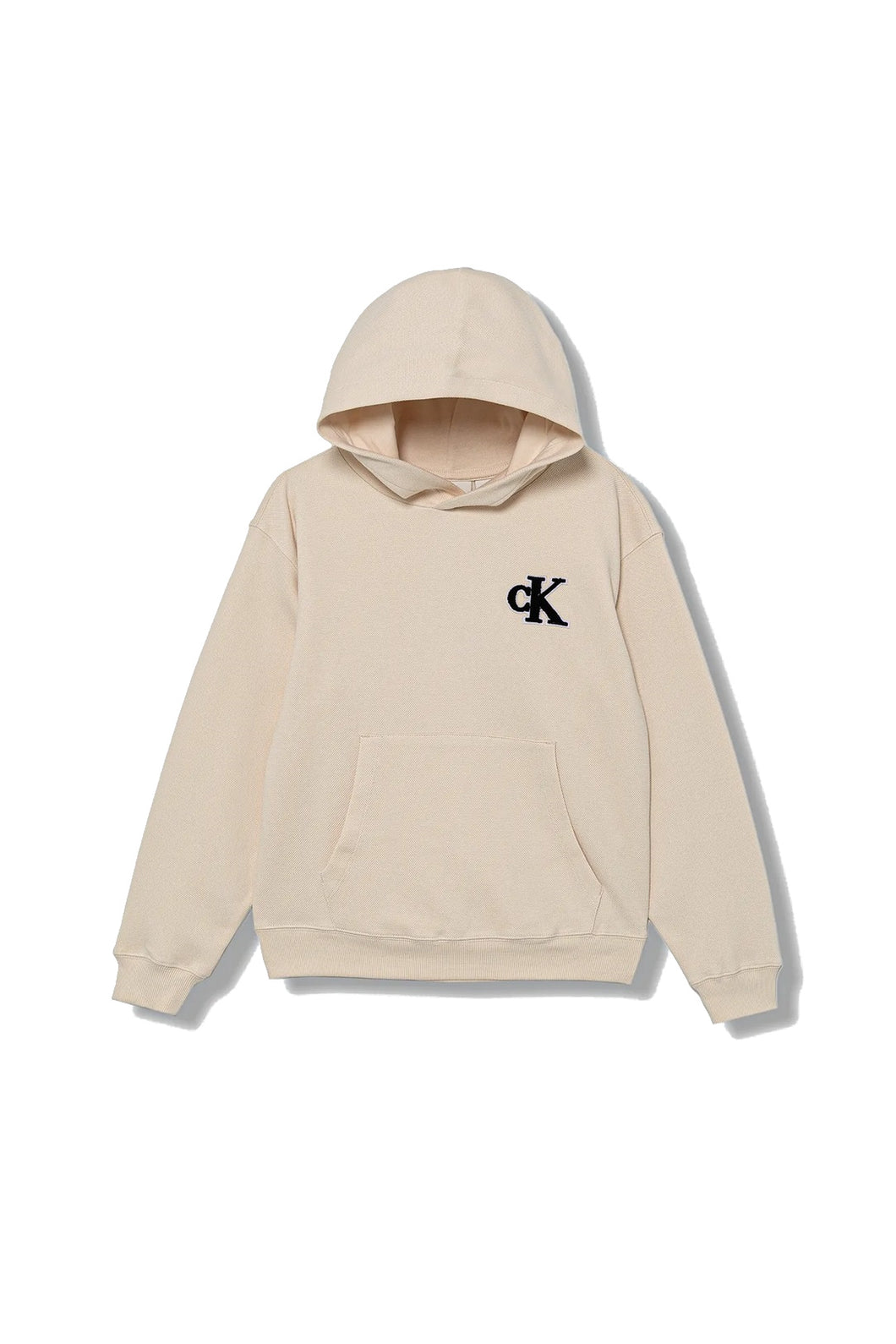 Calvin Klein Jeans Felpa Beige con Cappuccio con Logo sul Petto