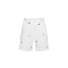 Load image into Gallery viewer, SUN68 Bermuda in Cotone Bianco Panna con Ricami Beige - Junior &amp; Co.it