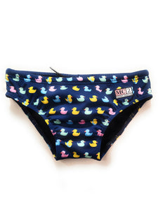 Mc2 Saint Barth Costume Slip Mare Bambino Billy Blu Stampa Paperelle Colorate