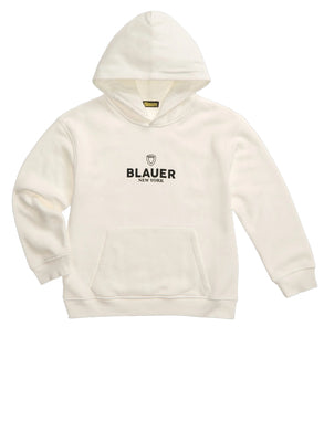 Blauer Felpa Chiusa con Cappuccio Irwin Junior Bianco