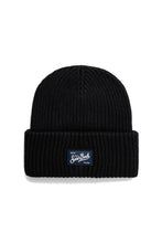 Carica l&#39;immagine nel visualizzatore di Gallery, Mc2 Saint Barth Cappello a Coste in Maglia Nero Berry con Toppa Saint Barth