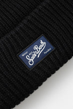 Carica l&#39;immagine nel visualizzatore di Gallery, Mc2 Saint Barth Cappello a Coste in Maglia Nero Berry con Toppa Saint Barth