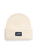 Carica l&#39;immagine nel visualizzatore di Gallery, Mc2 Saint Barth Cappello a Coste in Maglia Bianco Berry con Toppa Saint Barth