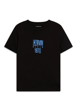 Calvin Klein Jeans T-Shirt Nera con Logo Davanti
