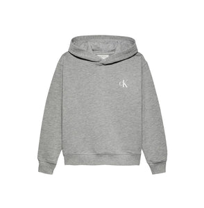 Calvin Klein Jeans Felpa Grigia con Cappuccio e Stampa Dietro