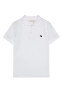 Calvin Klein Jeans Polo Bianca in piqué Elasticizzato