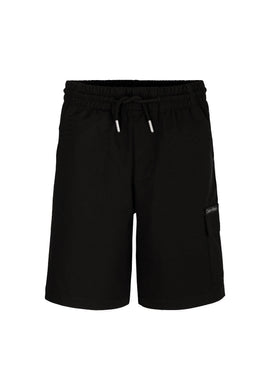 Calvin Klein Jeans Pantaloncini Neri Cargo Parachute Taglio Relaxed