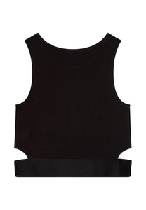 Calvin Klein Jeans T-Shirt Canotta Top Senza Maniche Punto Skinny Nera
