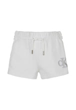 Carica l&#39;immagine nel visualizzatore di Gallery, Calvin Klein Jeans Short Bianco in Felpa con Logo