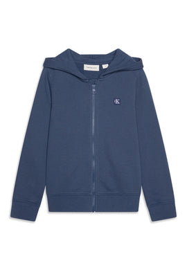 Calvin Klein Jeans Felpa con Cappuccio e Zip Integrale Taglio Relaxed Bambino