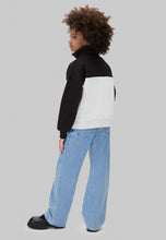 Carica l'immagine nel visualizzatore di Gallery, CALVIN KLEIN JEANS Felpa Colour-Block Nera e Beige con Mezza Zip