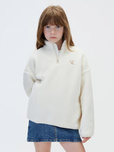 Load image into Gallery viewer, CALVIN KLEIN JEANS Giacca Felpa in Sherpa Panna con Mezza Zip