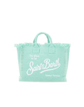 Carica l&#39;immagine nel visualizzatore di Gallery, Mc2 Saint Barth Borsa Colette in Tela di Cotone Verde Acqua Dimensioni: 30 x 22 x 15 cm