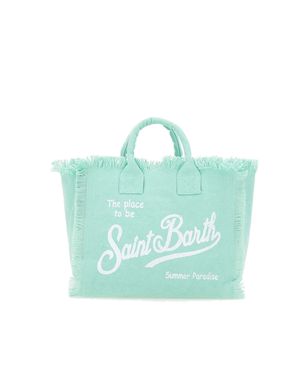 Mc2 Saint Barth Borsa Colette in Tela di Cotone Verde Acqua Dimensioni: 30 x 22 x 15 cm