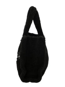 Mc2 Saint Barth Borsa Colette Nera In Orsetto con Ricamo Argentato Dimensioni: 30 x 20 x 12 cm