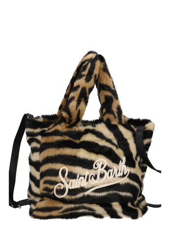 Mc2 Saint Barth Borsa Colette Soft Fur a Mano con Tracolla Zebrata Dimensioni: 29 x 28 x 14 cm