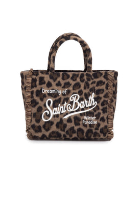 Mc2 Saint Barth Borsa Colette Felt in Misto Lana Leopardata Dimensioni: 27 x 25 x 14 cm
