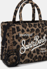 Carica l&#39;immagine nel visualizzatore di Gallery, Mc2 Saint Barth Borsa Colette Felt in Misto Lana Leopardata Dimensioni: 27 x 25 x 14 cm
