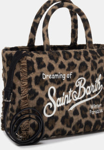 Mc2 Saint Barth Borsa Colette Felt in Misto Lana Leopardata Dimensioni: 27 x 25 x 14 cm