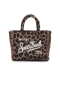 Mc2 Saint Barth Borsa Colette Felt in Misto Lana Leopardata Dimensioni: 27 x 25 x 14 cm