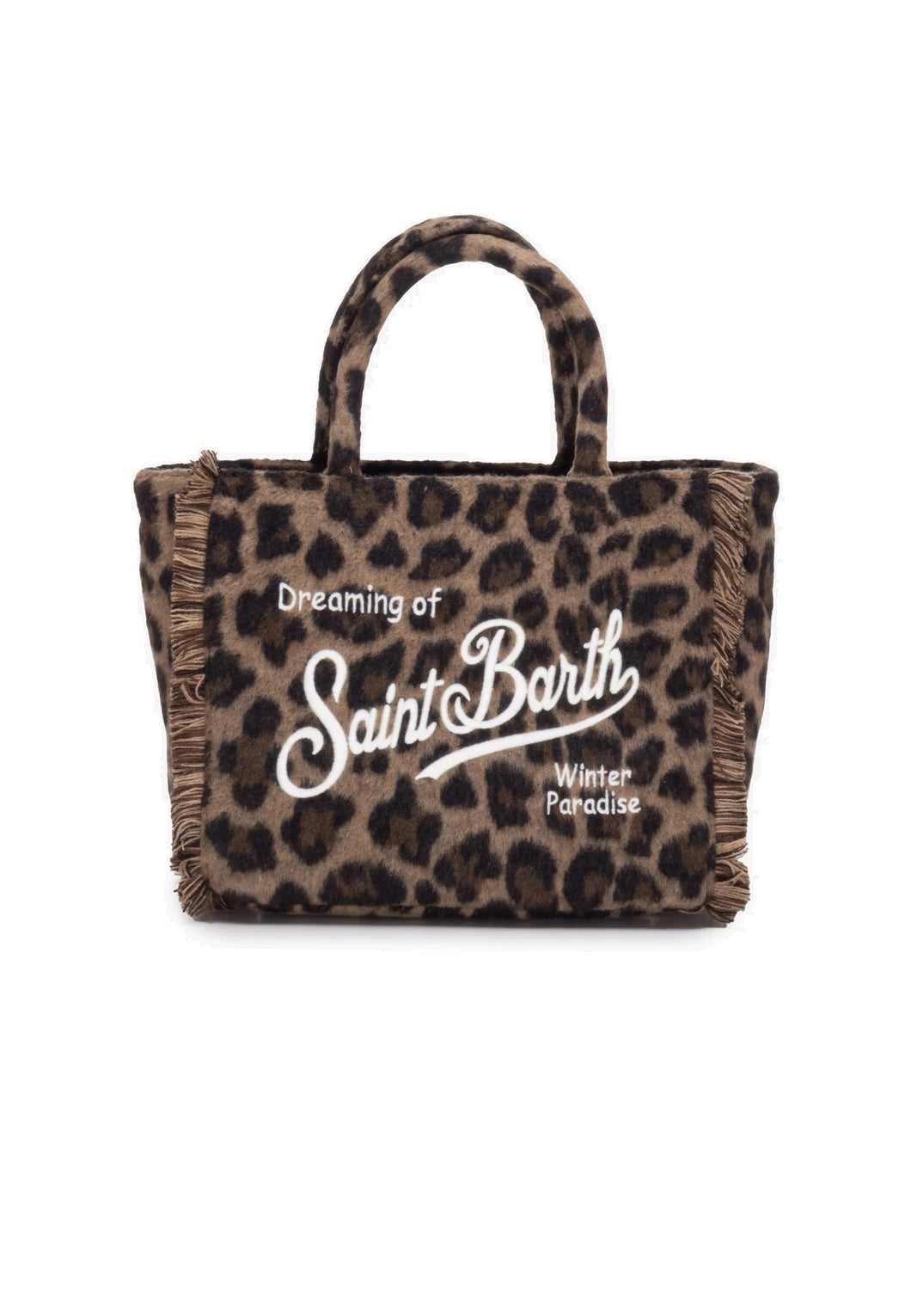 Mc2 Saint Barth Borsa Colette Felt in Misto Lana Leopardata Dimensioni: 27 x 25 x 14 cm
