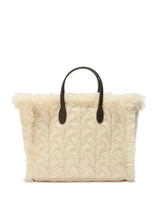 Load image into Gallery viewer, MC2 SAINT BARTH Borsa Colette Wool Bianca con Strass Dimensioni: 30 x 22 x 15 cm