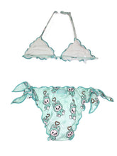 Carica l'immagine nel visualizzatore di Gallery, MC2 SAINT BARTH Costume Bikini 2 Pezzi Cris in Tessuto Elasticizzato Verde Acqua con Stampa Puppy Charms - Junior &amp; Co.it