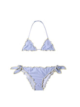Load image into Gallery viewer, MC2 SAINT BARTH Costume Bikini 2 Pezzi in Seersuker a Righe Celesti - Junior &amp; Co.it