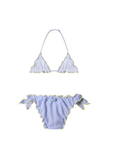 Load image into Gallery viewer, MC2 SAINT BARTH Costume Bikini 2 Pezzi in Seersuker a Righe Celesti - Junior &amp; Co.it