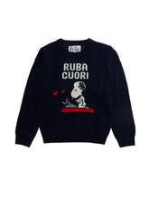 Load image into Gallery viewer, MC2 SAINT BARTH Maglia Blu Girocollo con Jacquard Ruba Cuori per Bambini