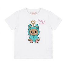 Load image into Gallery viewer, MC2 SAINT BARTH T-Shirt Bianca in Cotone con Applicazione in Spugna Orsetto Vado a Ruba - Junior &amp; Co.it