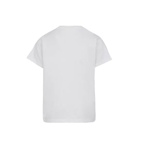 Mc2 Saint Barth T-Shirt Girocollo da Bambina Elly in Jersey di Cotone Bianco con Ricamo di Strass Saint Barth